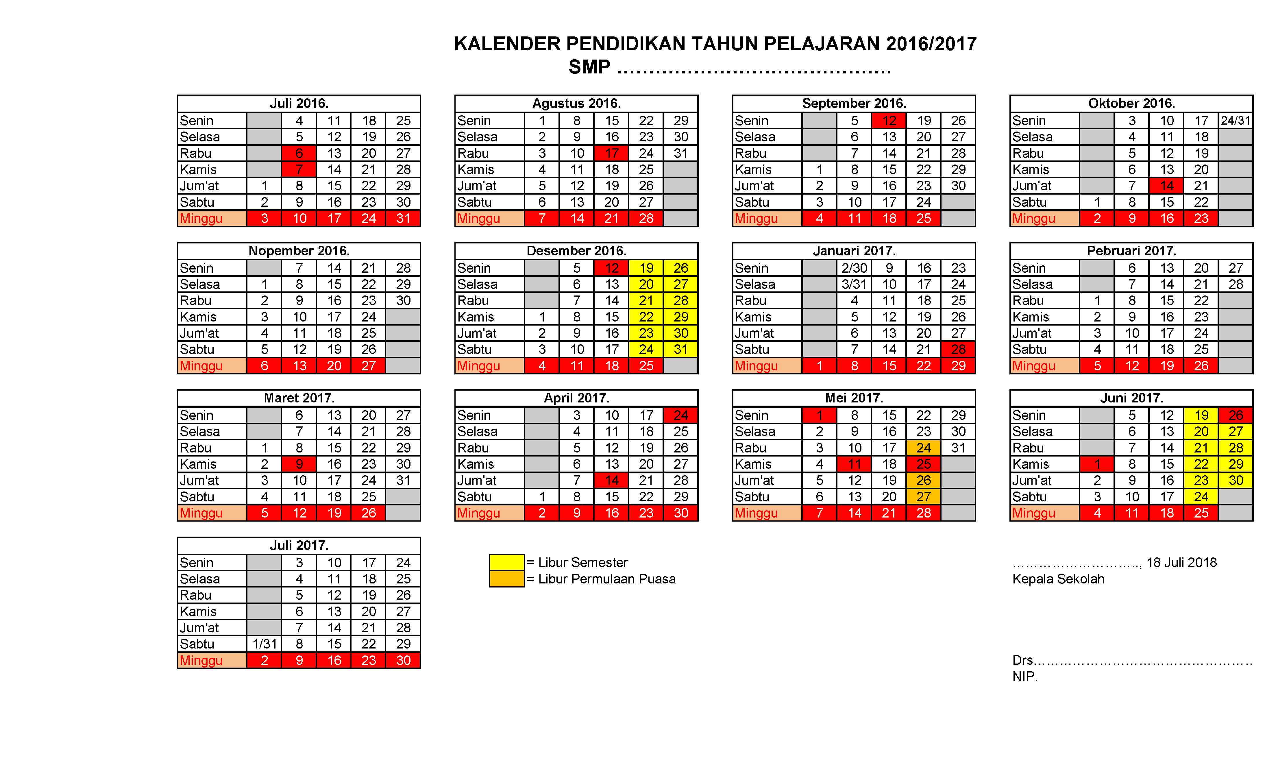 Download Kalender Pendidikan 2013 Jawa Timur Excel